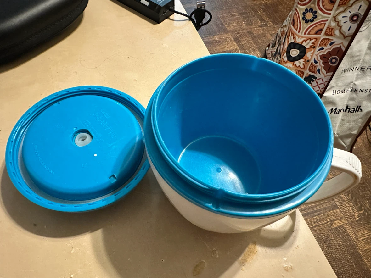 Cool Gear Blue and White Insulated Bowl with Spoon - photo 2