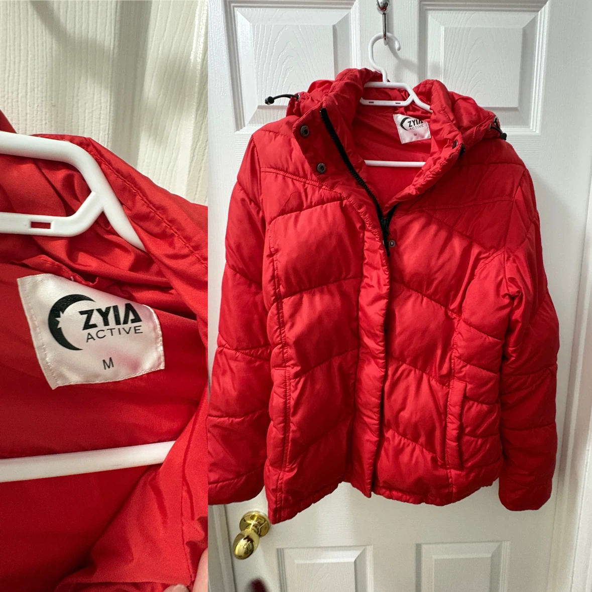 Red Zyia Active Puffer Jacket - Size M
