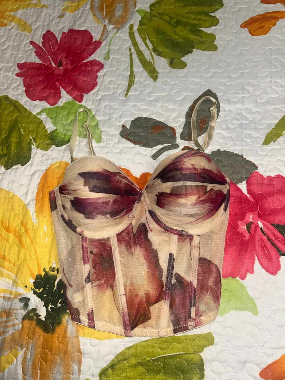 Floral Print Corset Top