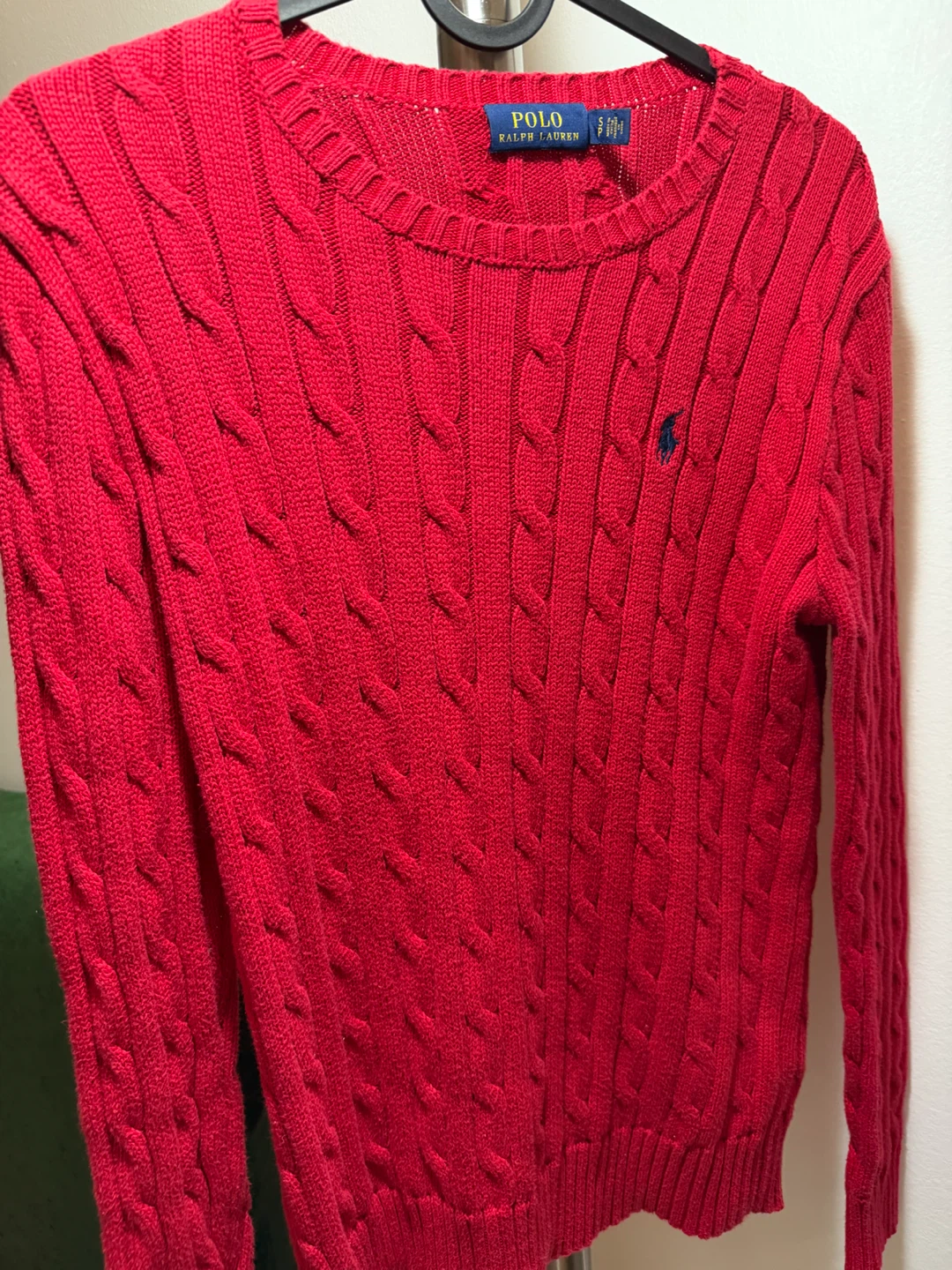 Polo Ralph Lauren Red Cable Knit Sweater