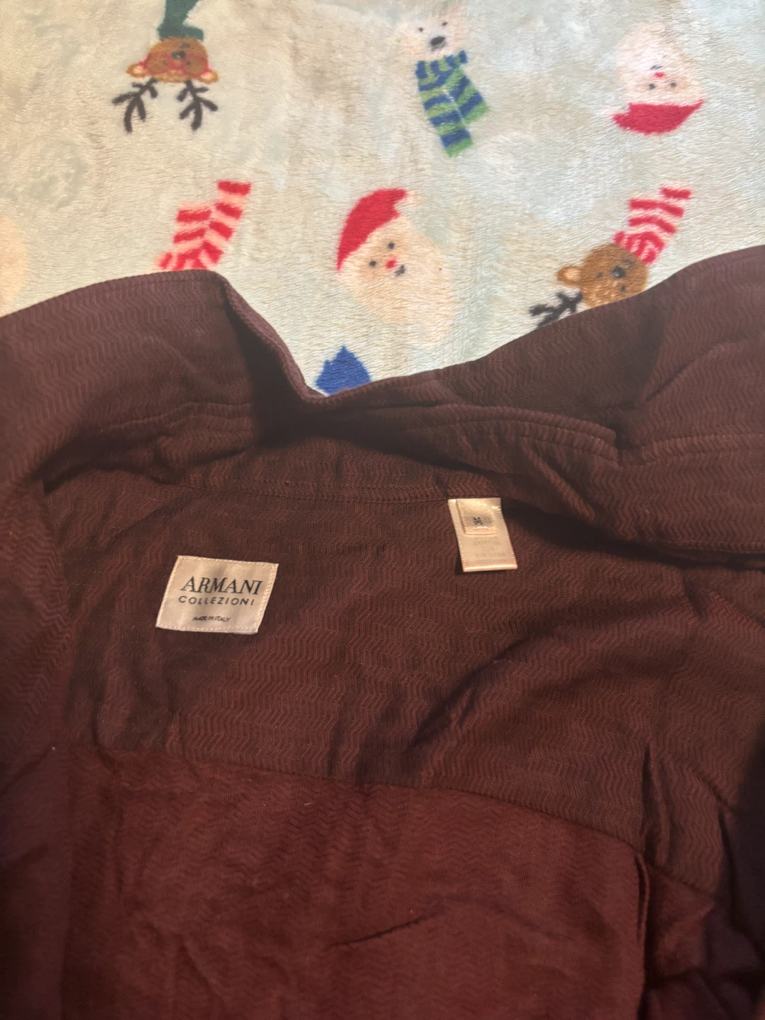 Armani Collezioni Men's Burgundy Button-Up Shirt - photo 2