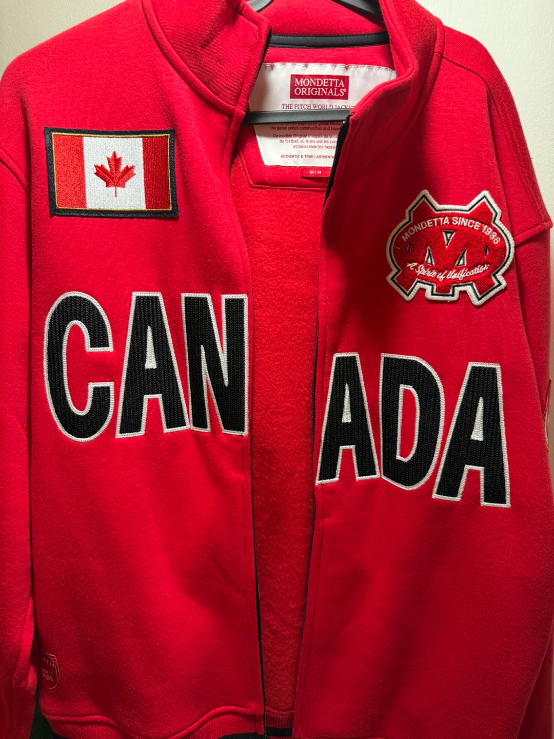 Mondetta Originals Red Canada "The Pitch World Jacket" Size M - photo 3