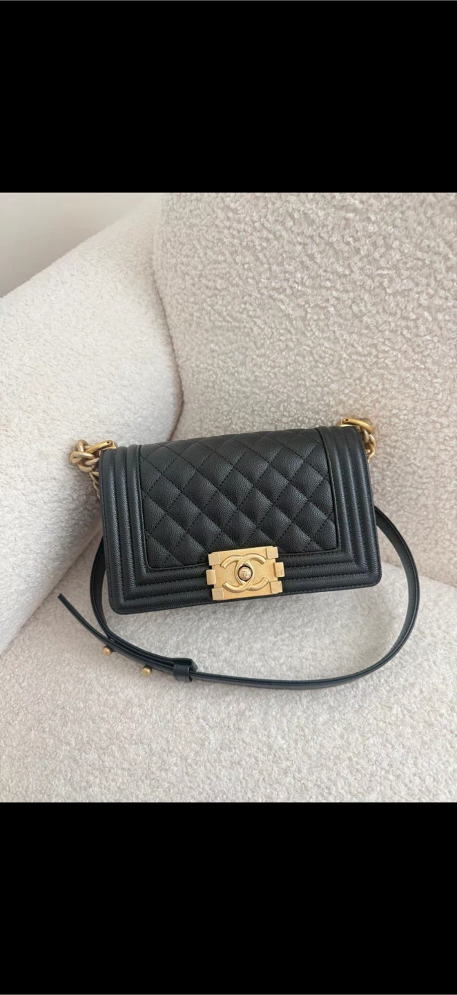 Chanel Boy Bag - Black Caviar Leather