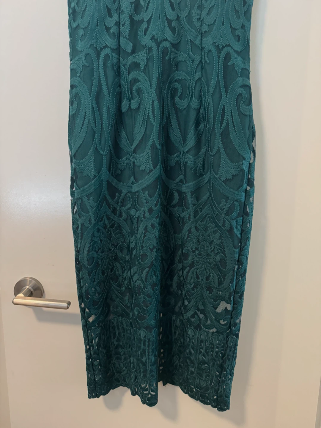 Bardot Emerald Green Lace Midi Dress Size 8 - photo 3