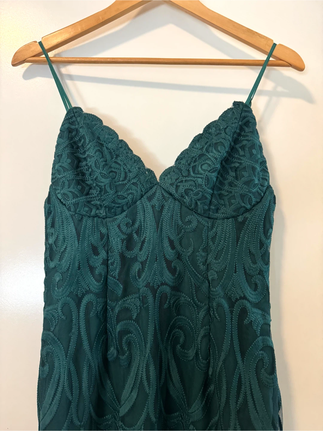 Bardot Emerald Green Lace Midi Dress Size 8 - photo 2