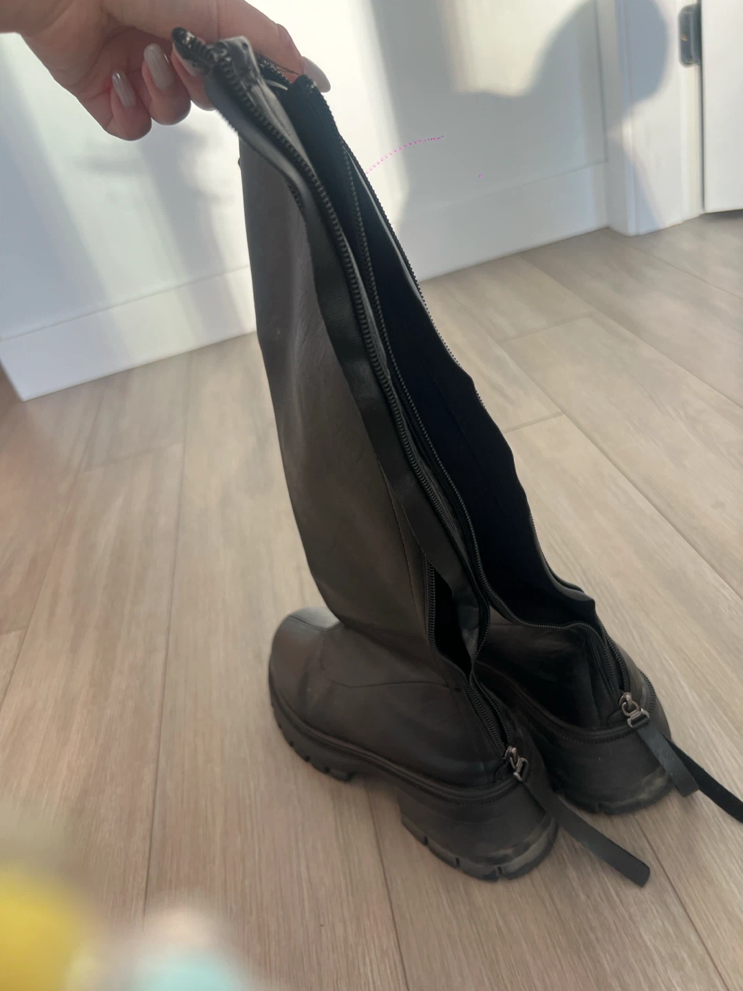 Black Knee-High Chunky Platform Boots - photo 5