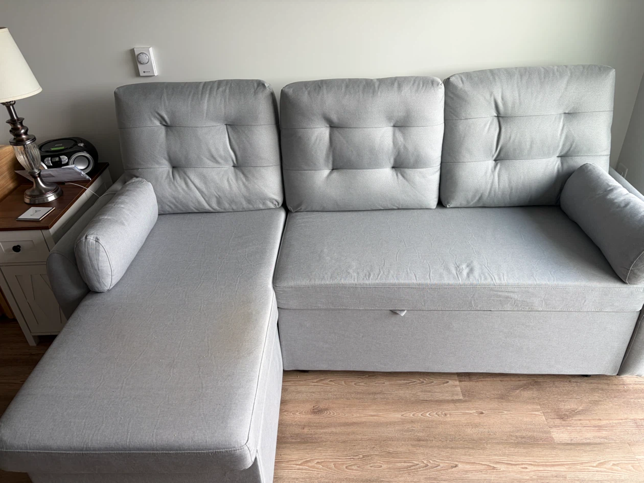 Grey Sectional Sofa Bed with Storage