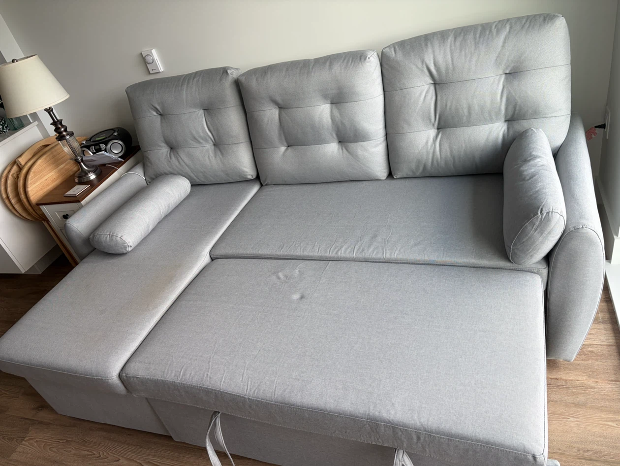 Grey Sectional Sofa Bed with Storage - photo 2