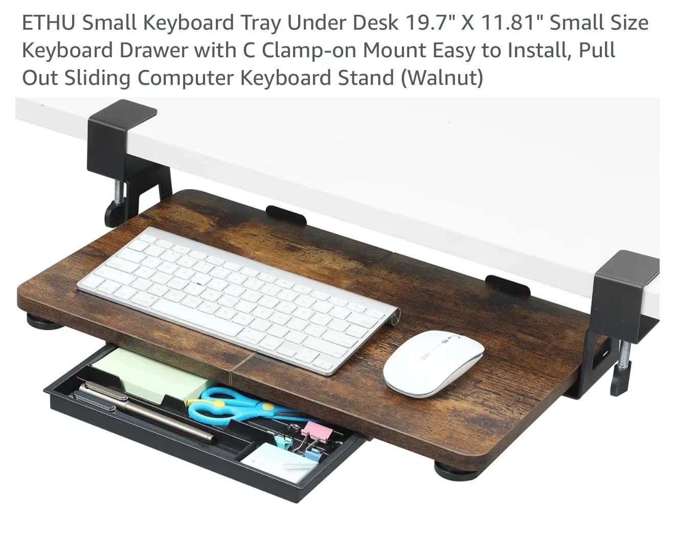 ETHO Small Keyboard Tray Under Desk 19.7" X 11.81" KB8