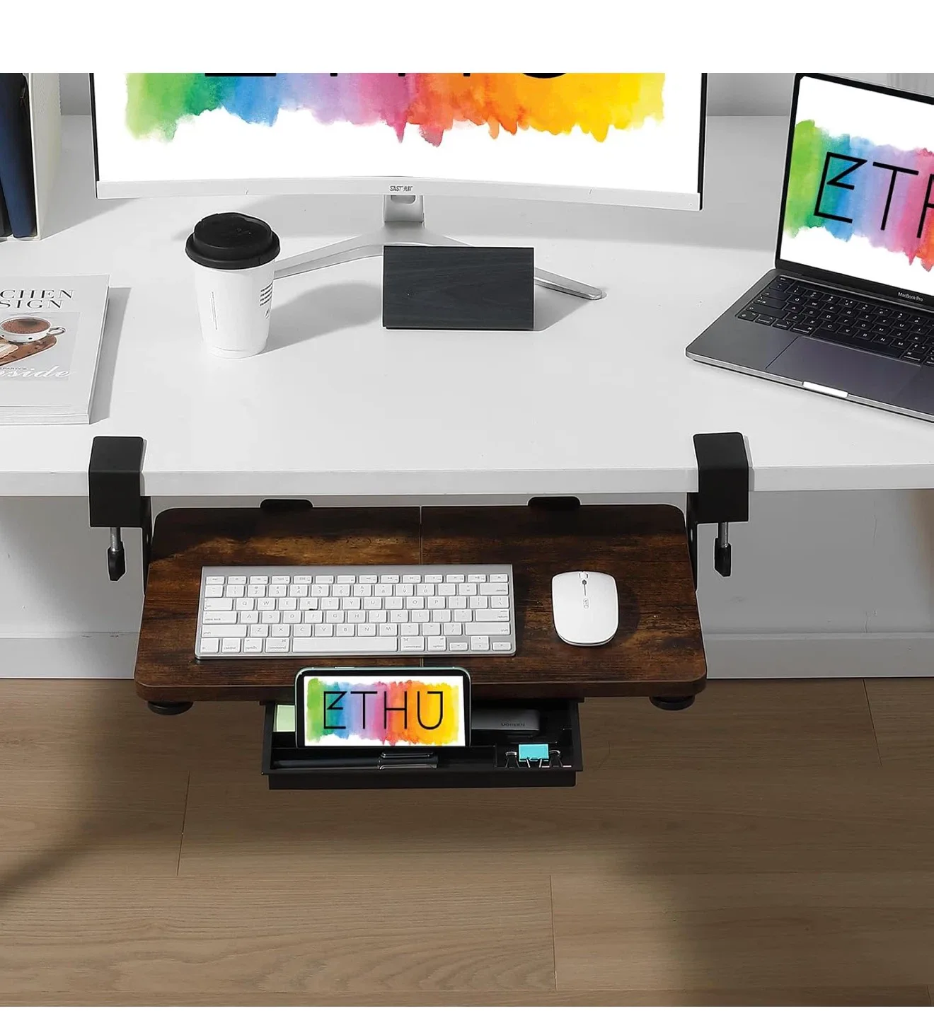 ETHO Small Keyboard Tray Under Desk 19.7" X 11.81" KB8 - photo 2