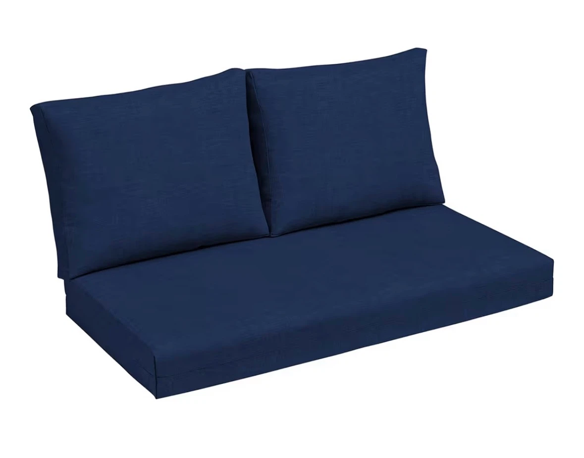Navy Blue Outdoor Loveseat Cushion Set