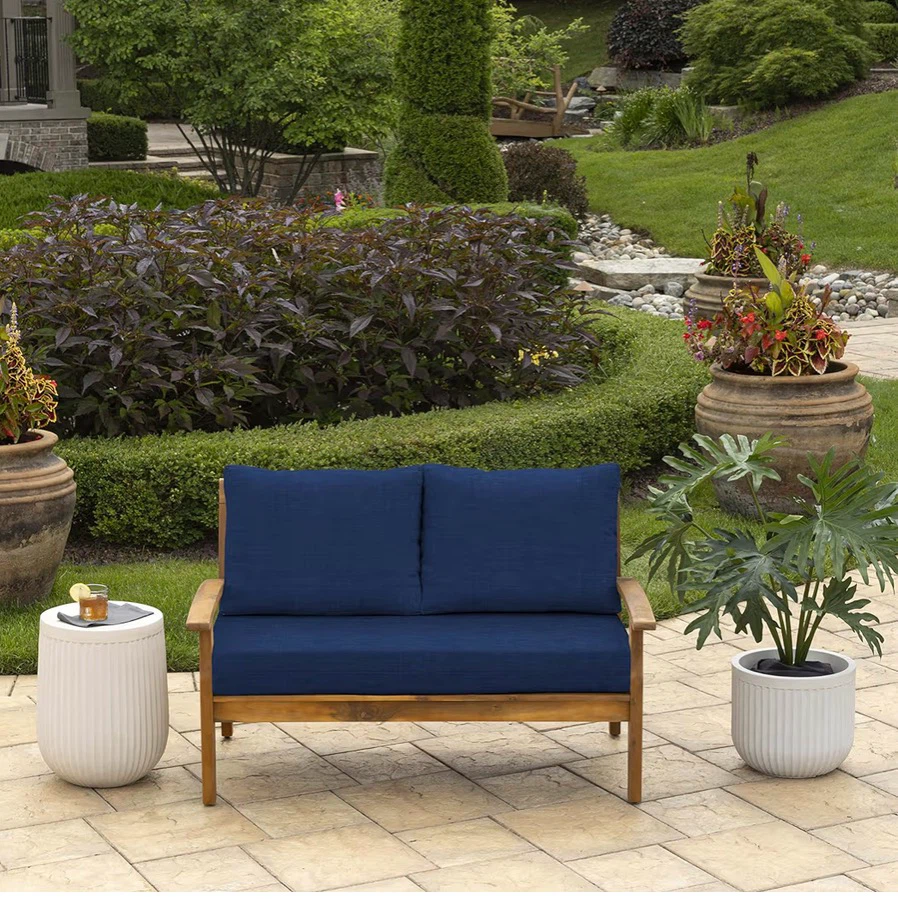 Navy Blue Outdoor Loveseat Cushion Set - photo 3