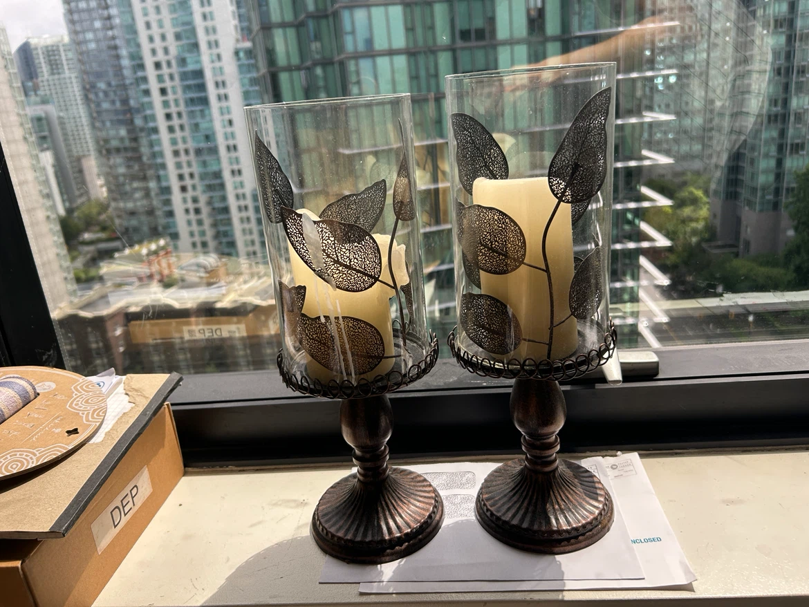 Set of 2 Decorative Candle Holders