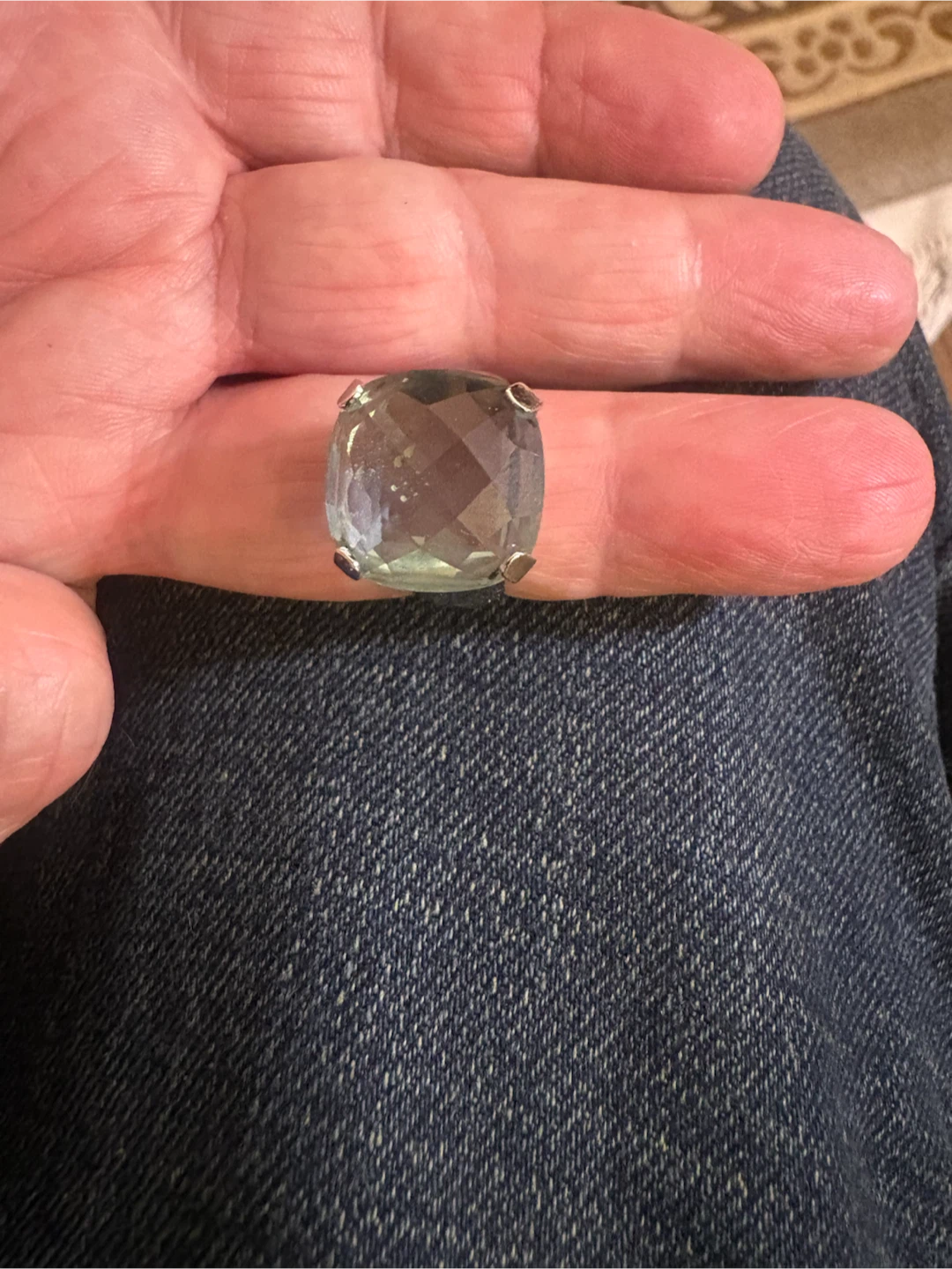Swarovski Sterling Silver Green Gemstone Ring