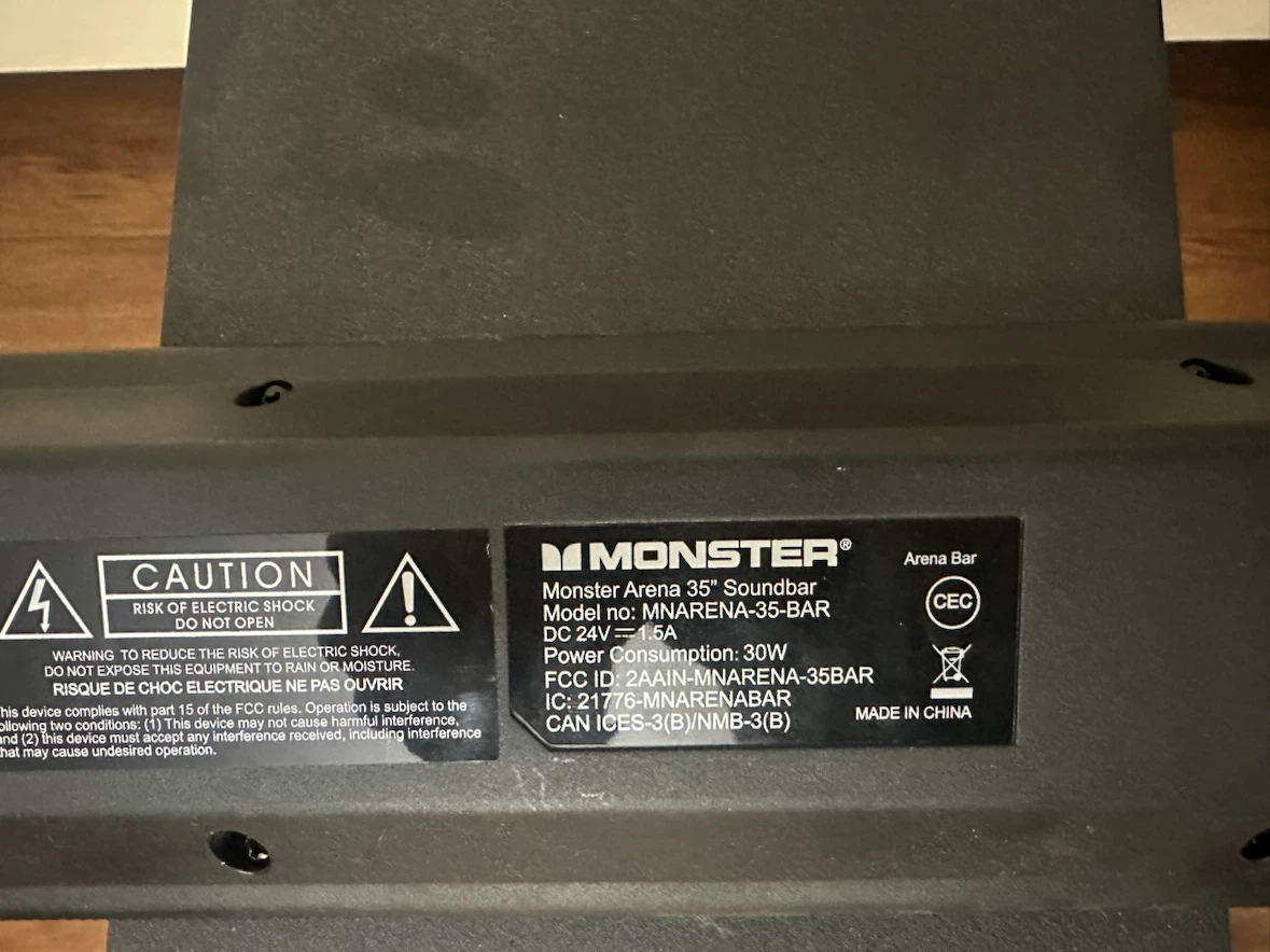 Monster Arena 35" Soundbar & Subwoofer - photo 3