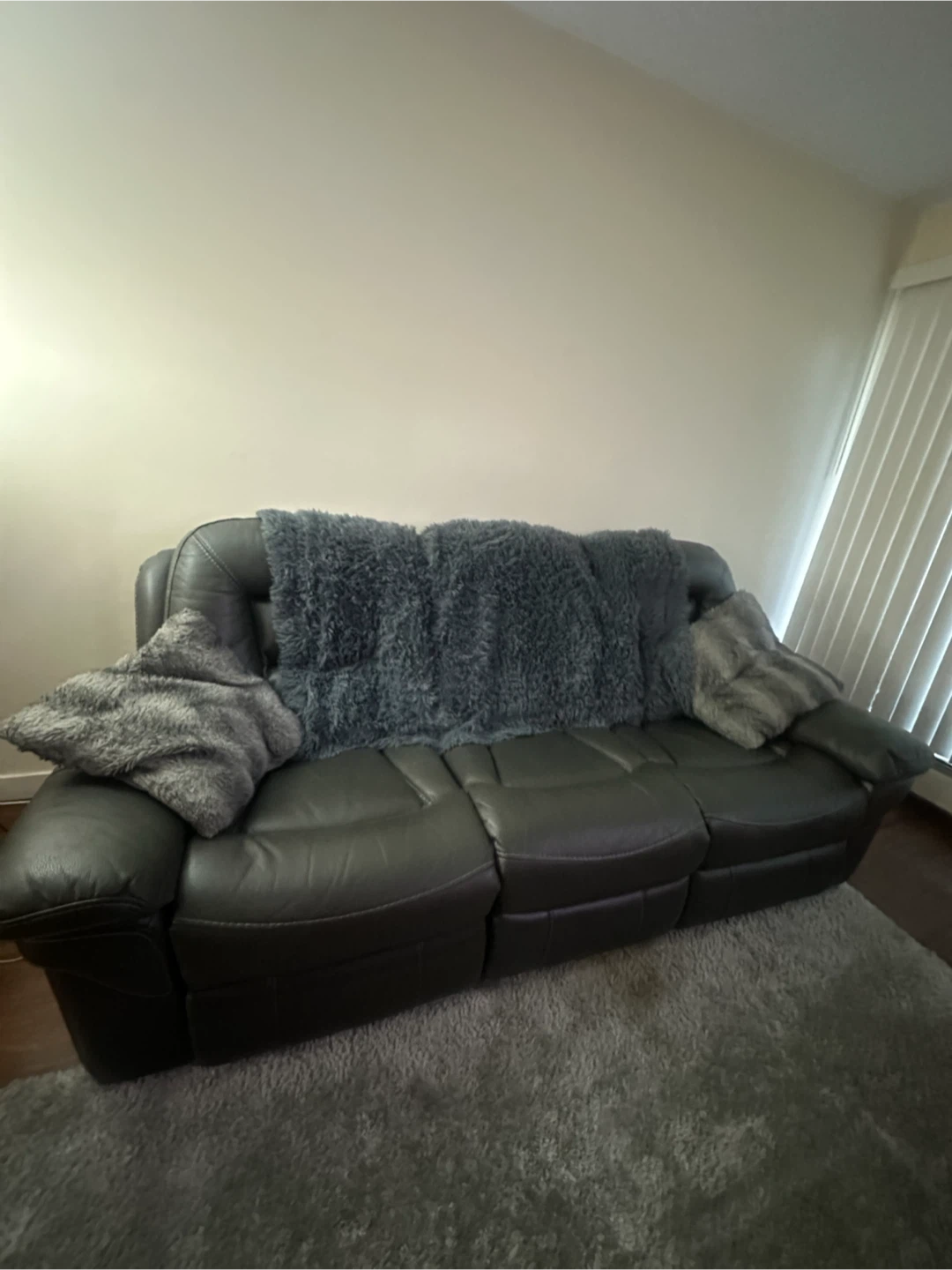 Grey Leather Sofa recliner