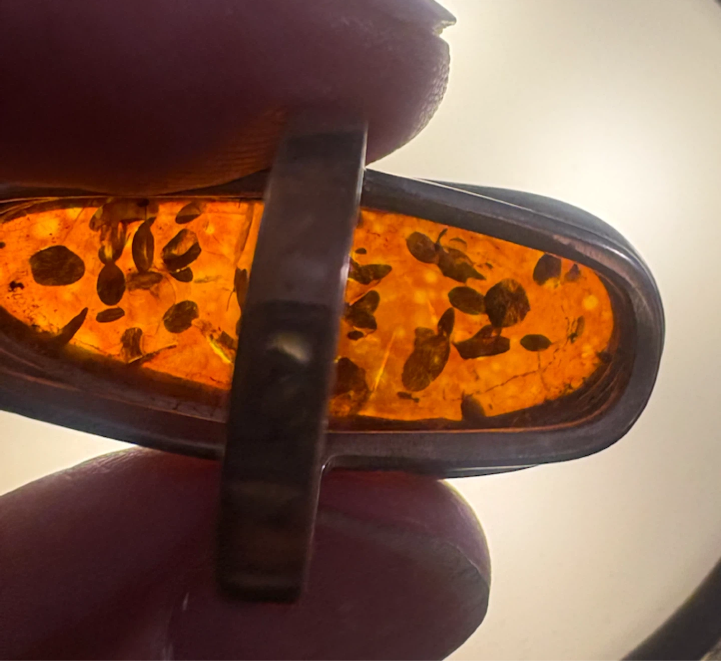 Amber Ring with Inclusions silver setting - photo 2