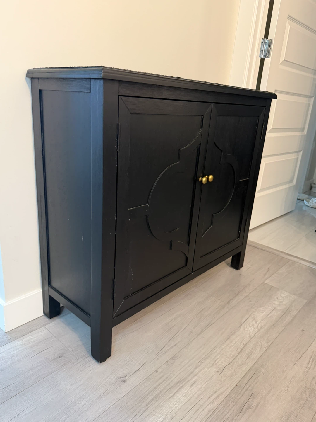 Black Wooden Accent Cabinet with Double Doors - photo 2