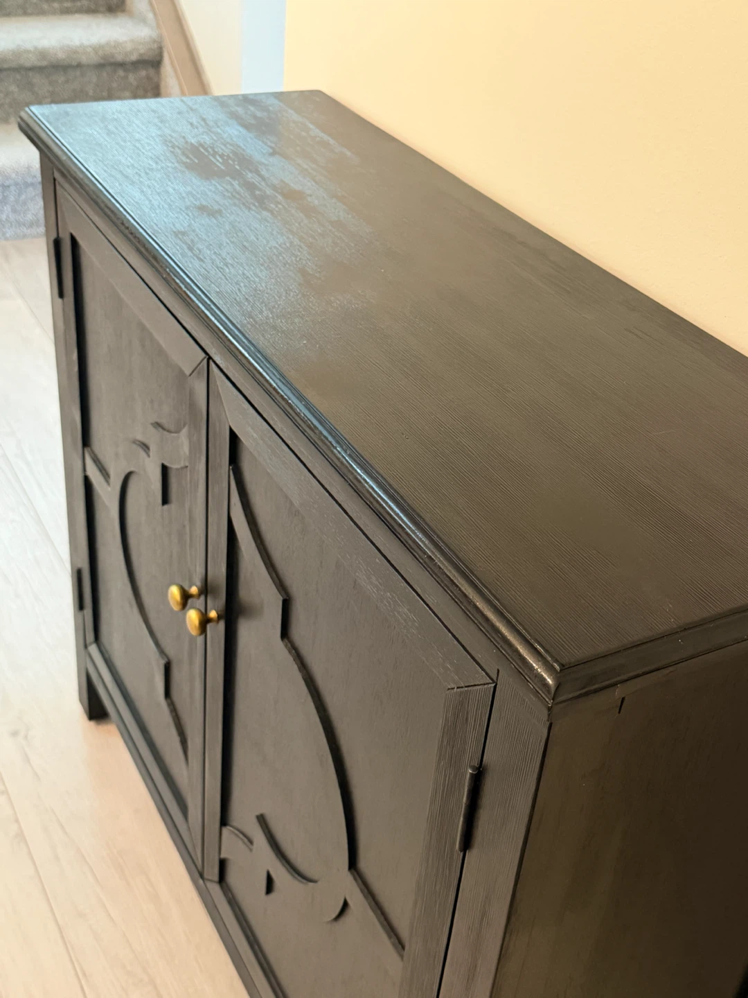 Black Wooden Accent Cabinet with Double Doors - photo 4