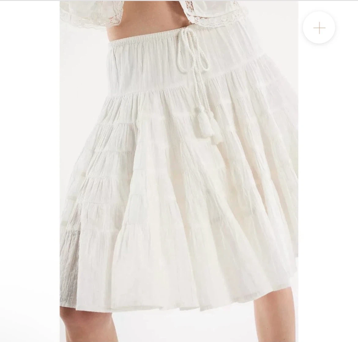 Free People White Tiered Midi Skirt - photo 3
