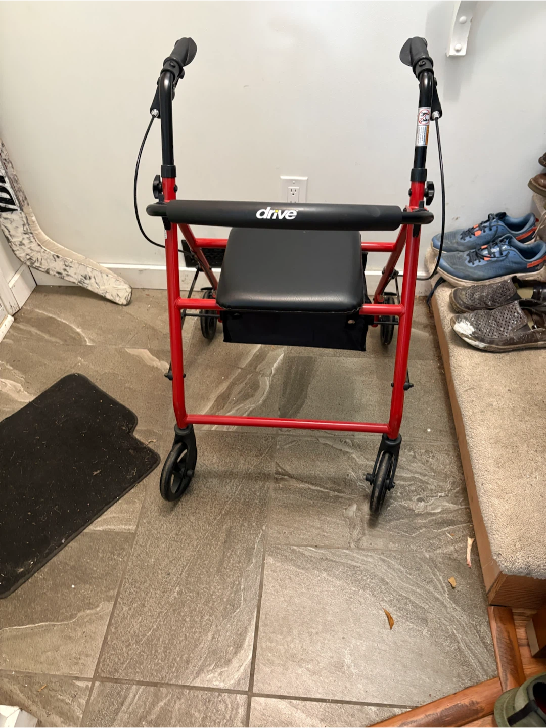 Drive Medical Red Walker with Seat