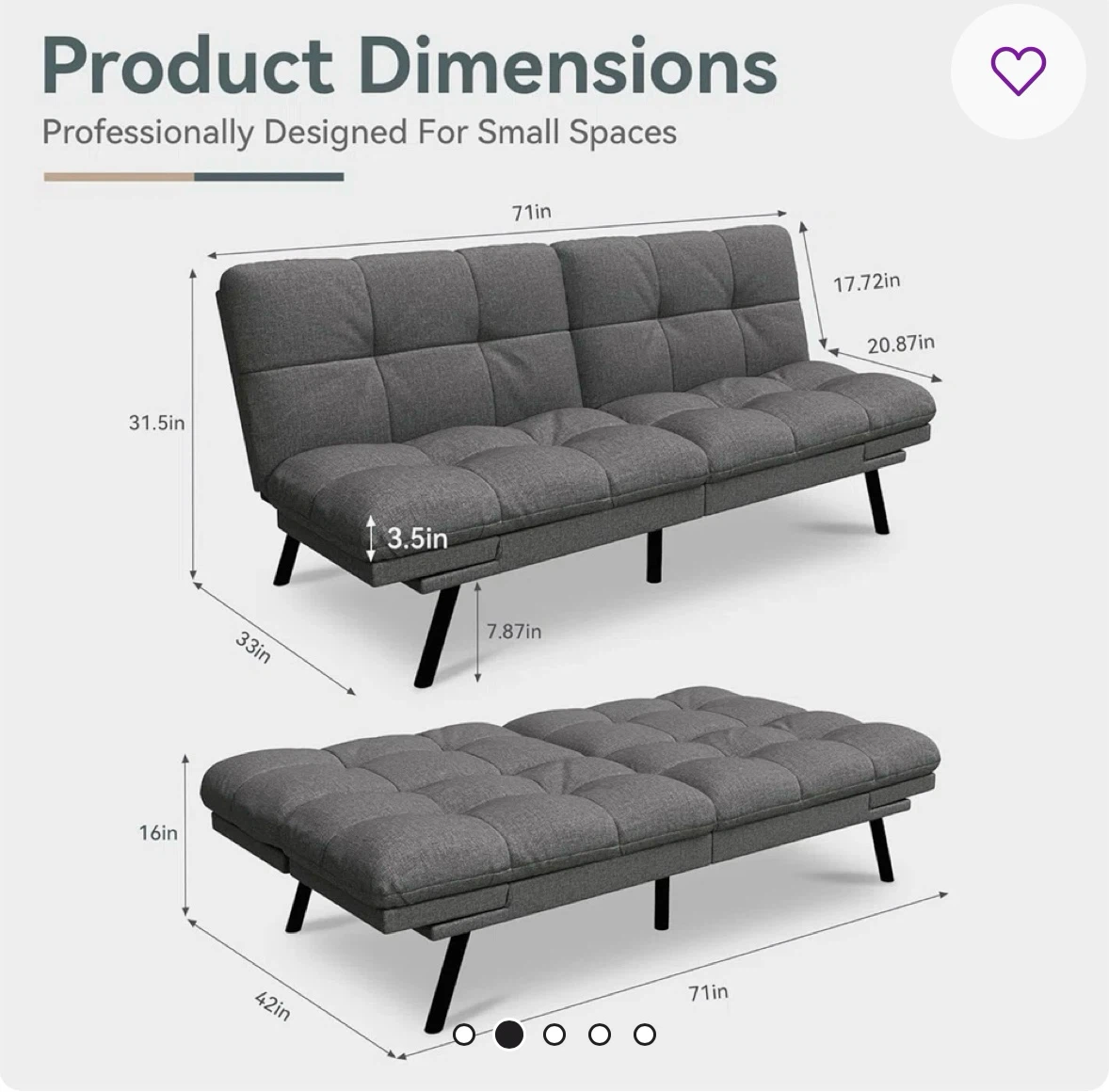 Convertible Sofa Bed - photo 4