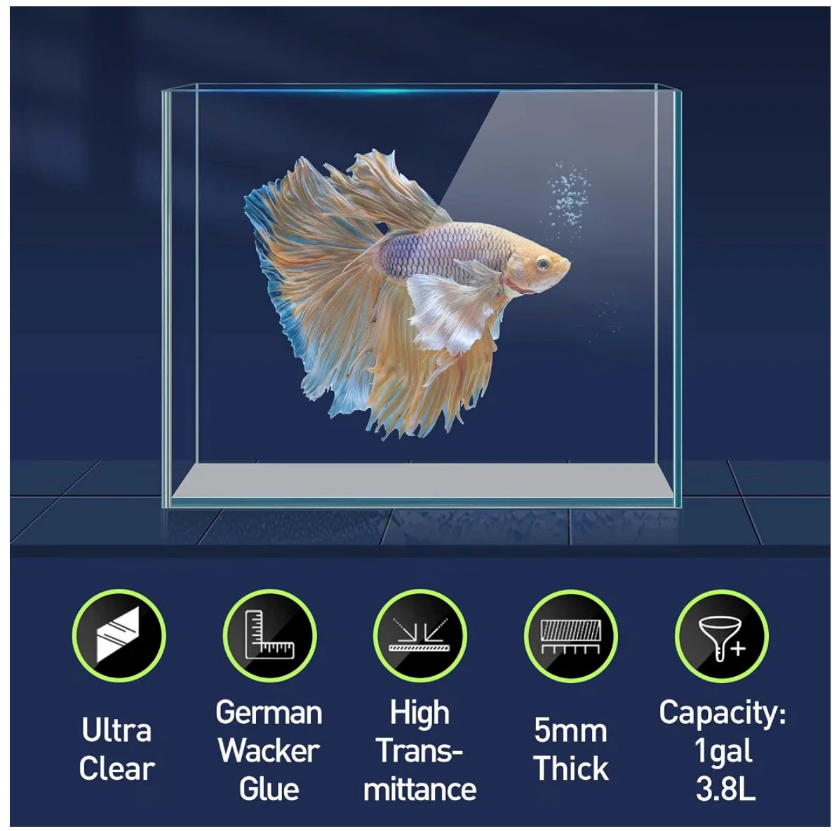 LAQUAL 1 Gallon Glass Fish Tank Set FT2 - photo 2