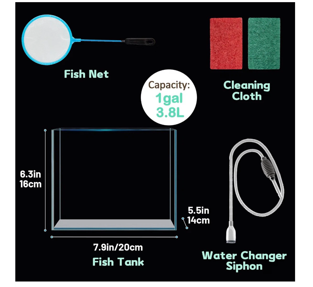 LAQUAL 1 Gallon Glass Fish Tank Set FT2 - photo 5