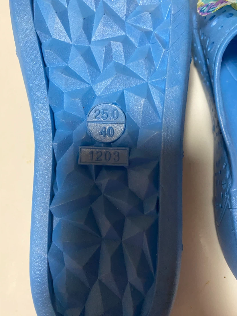 Blue Slides with Floral Detail - photo 3
