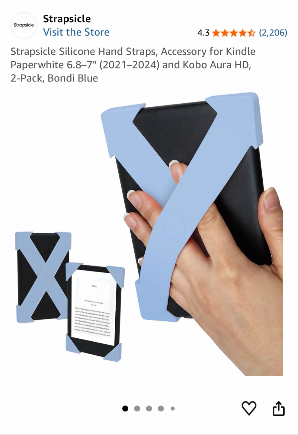 Strapsicle E-reader Accessory - Bondi Blue
