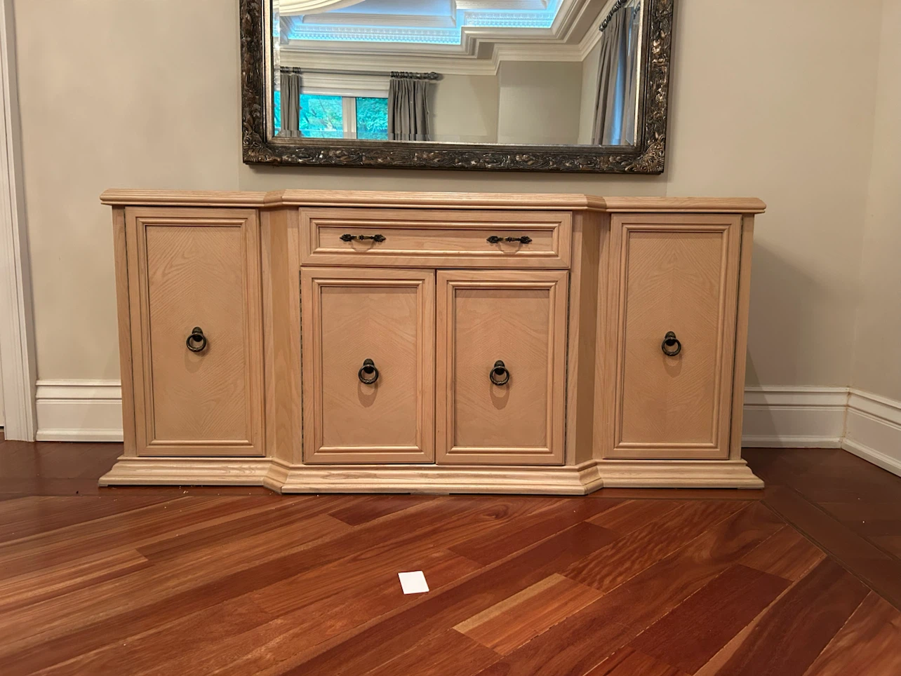 Light Oak Breakfront Sideboard Buffet