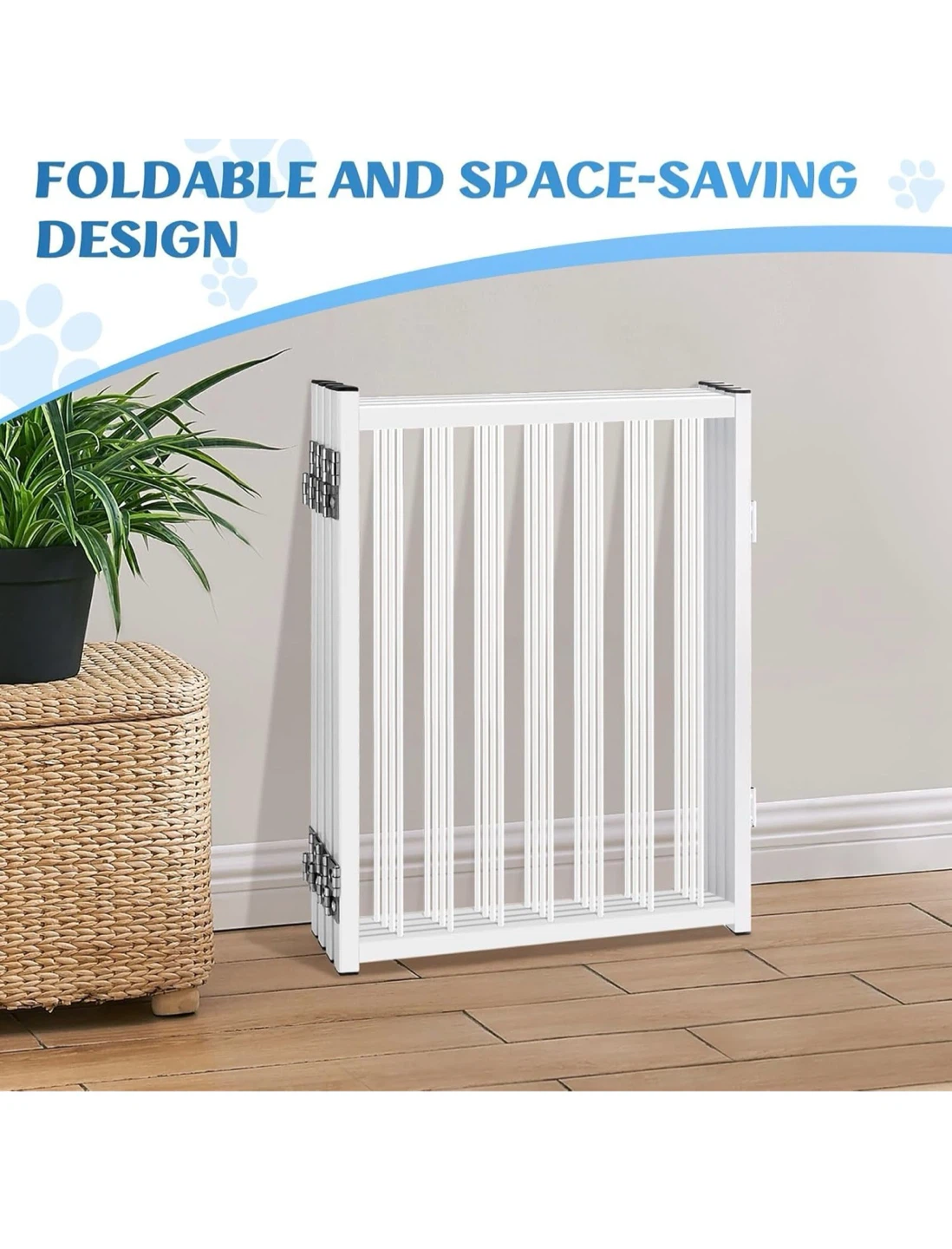 Freestanding Short Dog Gate - 16.6" Metal Foldable Pet Gate D45 - photo 5