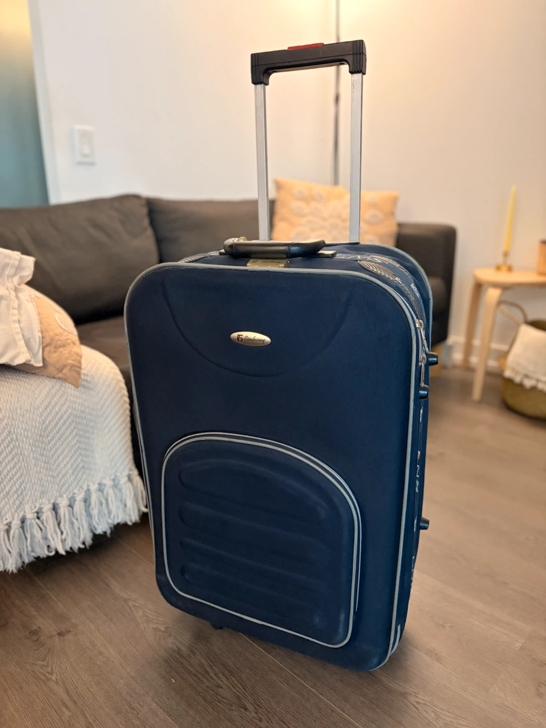 2-Wheeled Navy Blue Suitcase