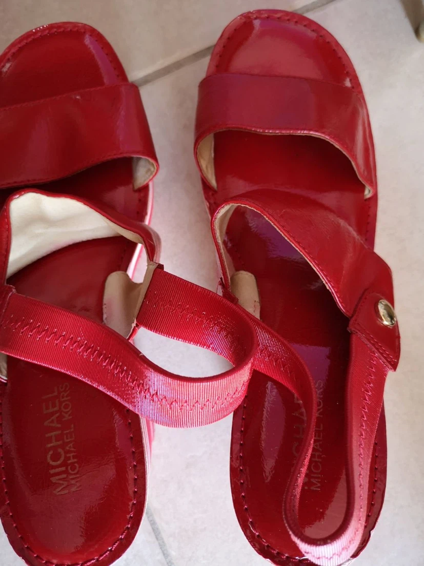 Michael Kors Red Patent Leather Sandals