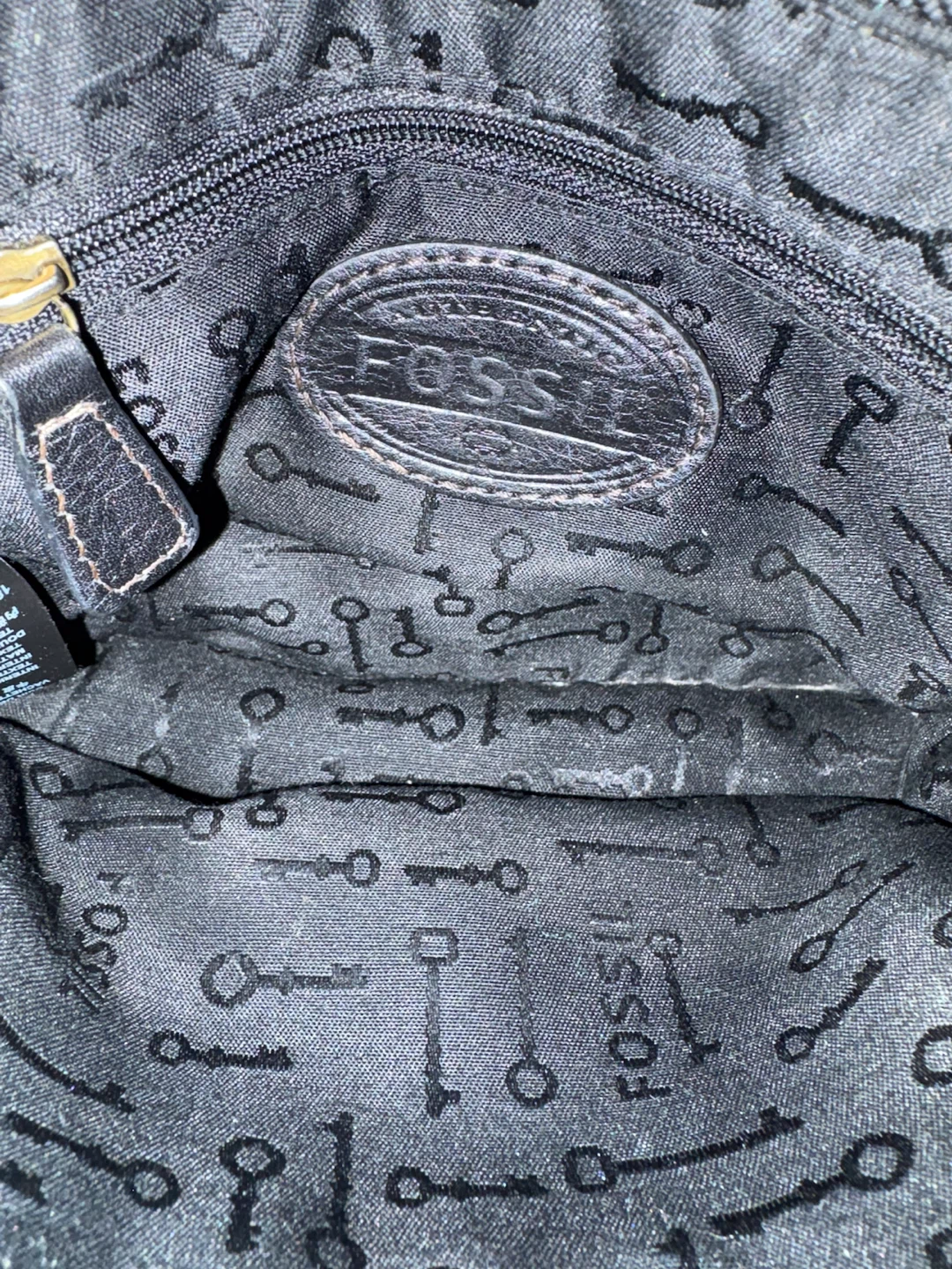 Fossil Key-Per Vintage Black Leather Crossbody Bag - photo 3
