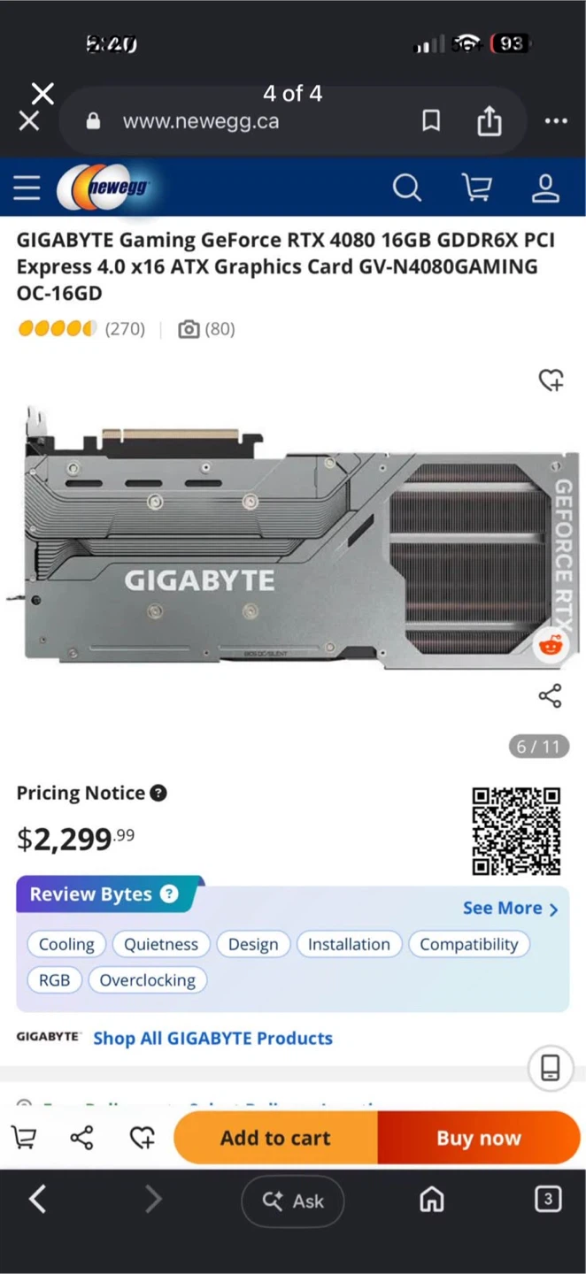 GIGABYTE Gaming GeForce RTX 4080 16GB GDDR6X Graphics Card - photo 3