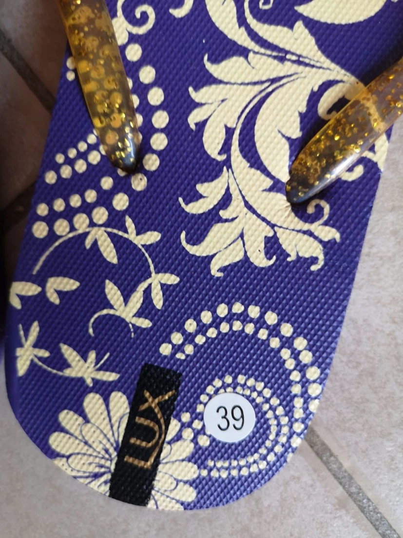 Lux Flip Flops - Purple Floral Size 39 - photo 3