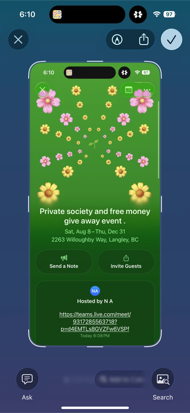 Private society event and free money give away : - photo 4