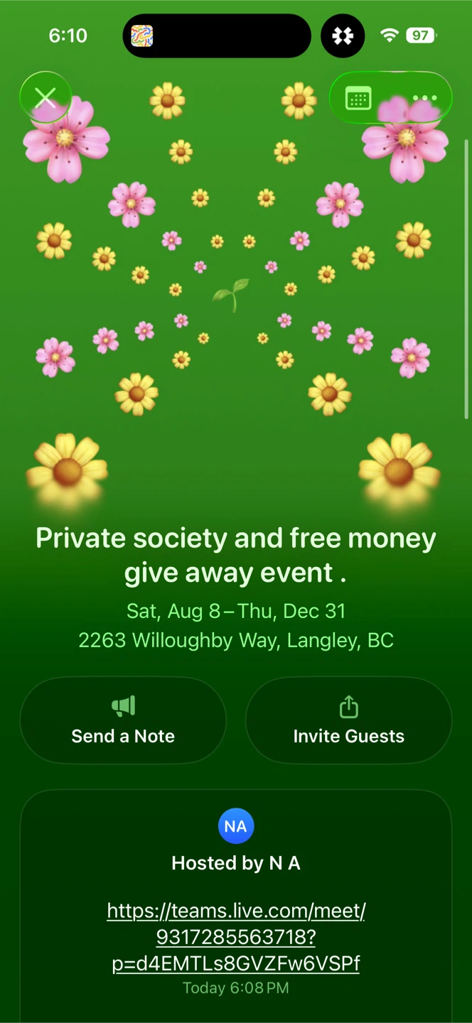 Private society event and free money give away : - photo 5