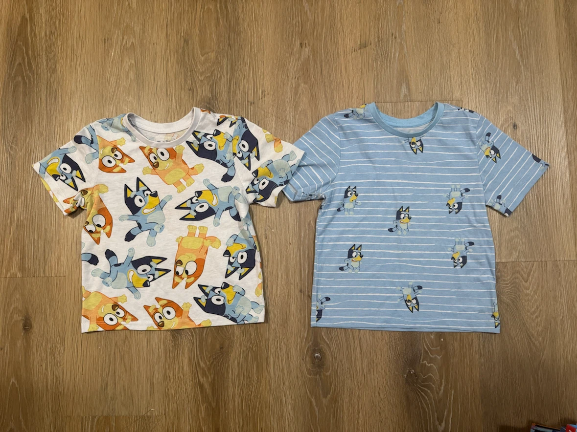 Bluey T-Shirts for Toddlers x 2 Size 5T