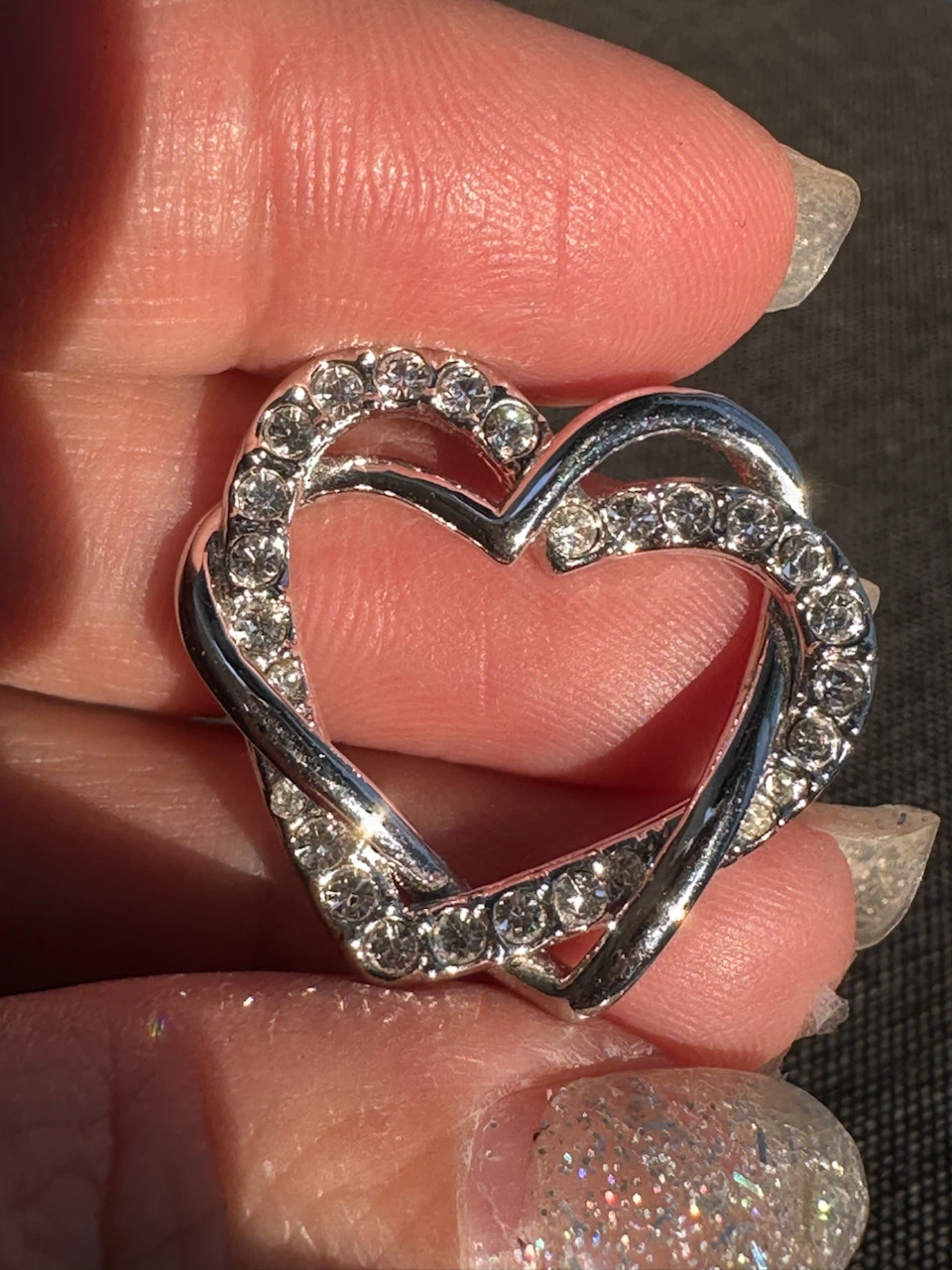 NWOT Sparkly Heart Charm/Pendant