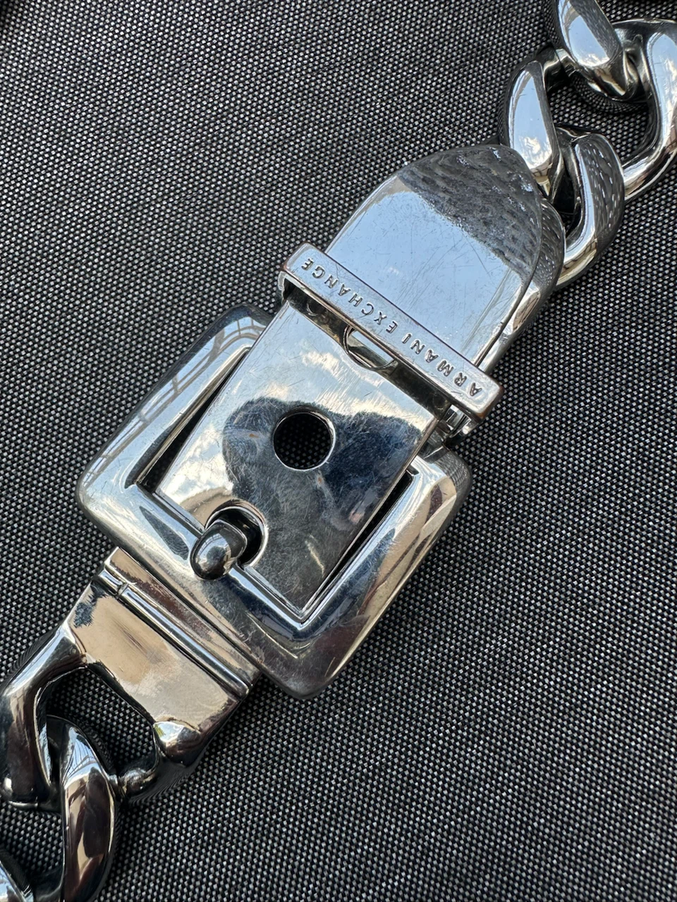 Armani Exchange Heavy Silver Chain Belt