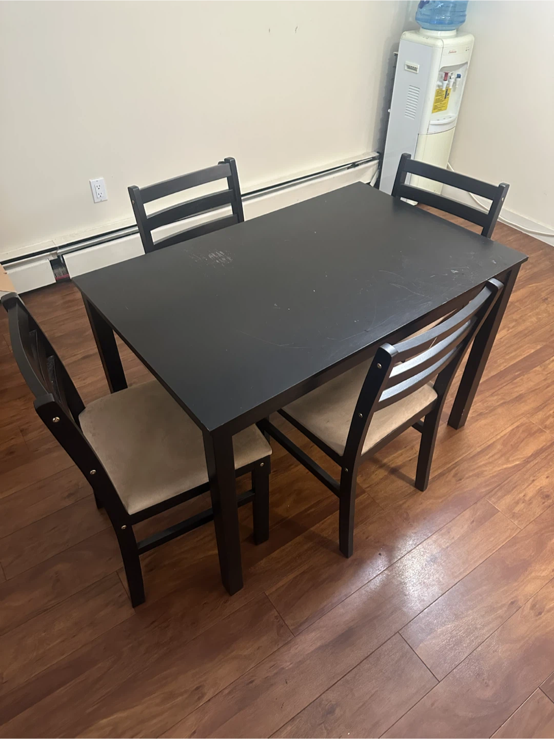 Black Dining Table with 4 Chairs