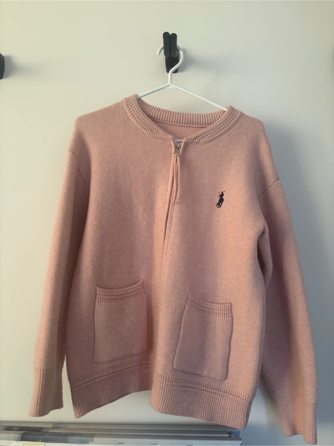 Pink Polo Ralph Lauren Zip-Up Cardigan