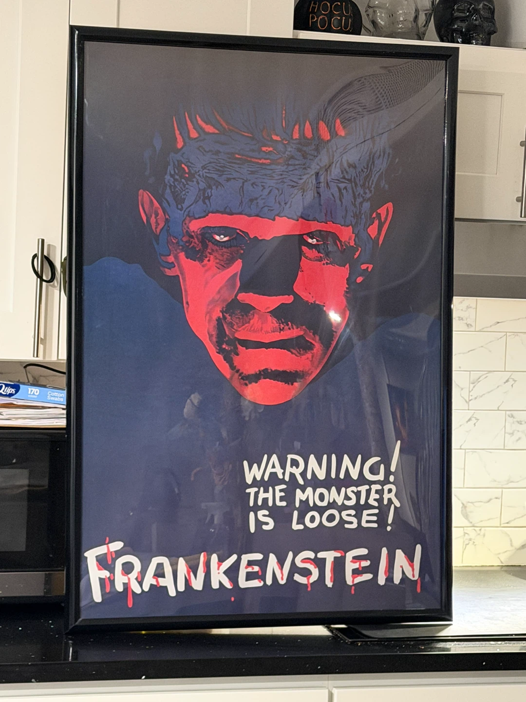 Framed Frankenstein "Warning! The Monster Is Loose" Movie Poster