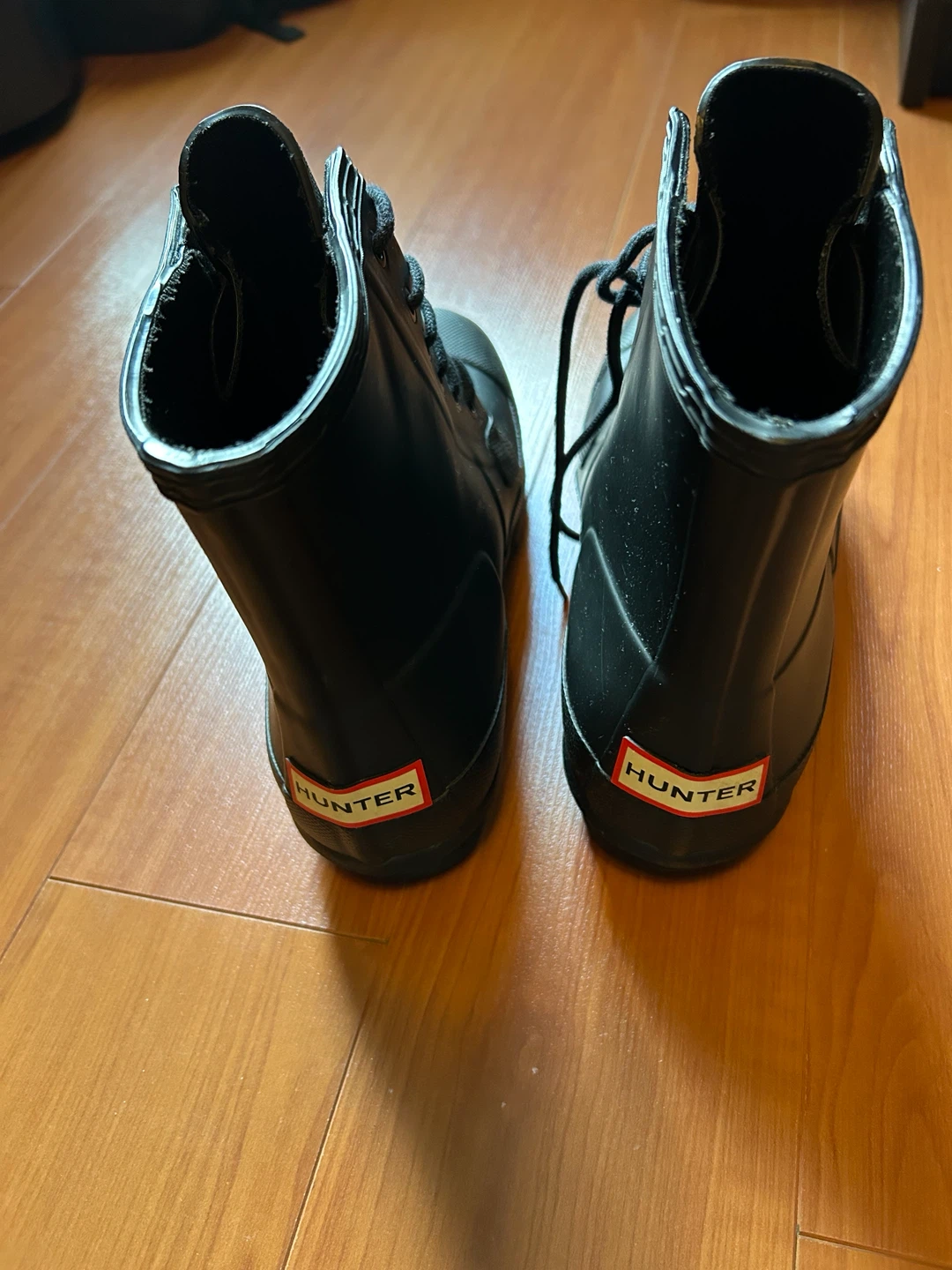 Hunter Black Lace-Up Rubber Boots - photo 2