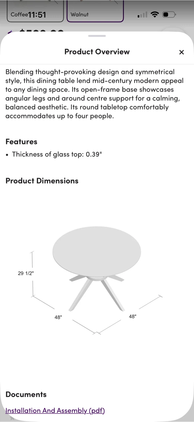 Dining Table with Glass Top and 4 chairs - photo 3