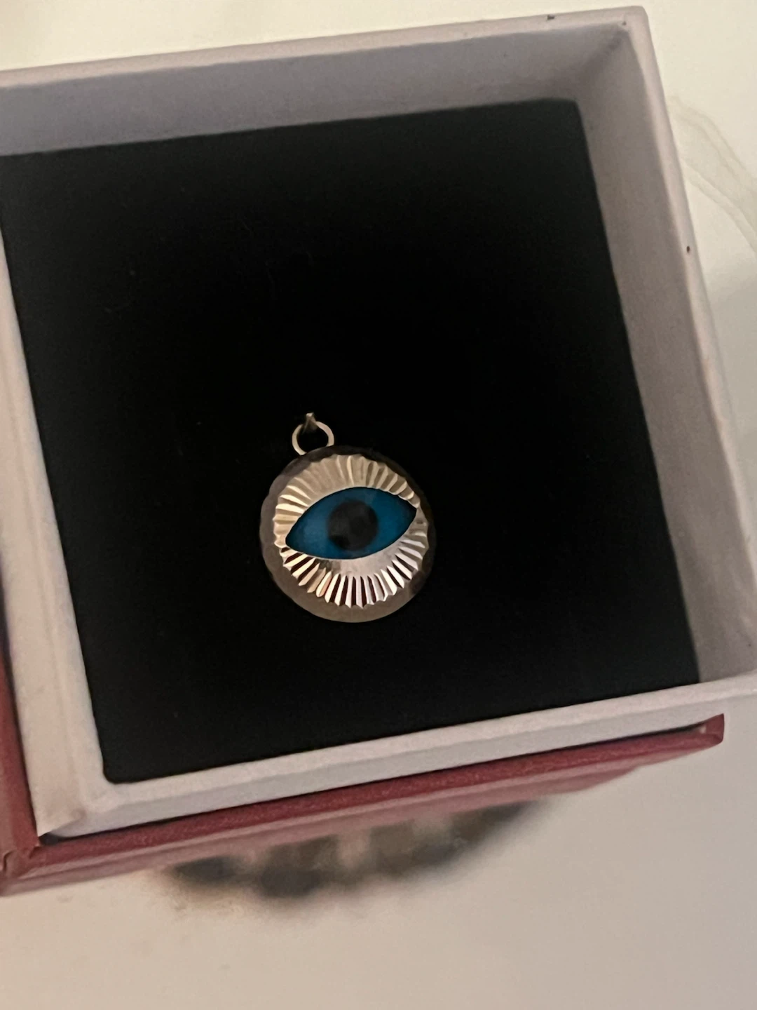 White Gold 10k Evil Eye Pendant - photo 2