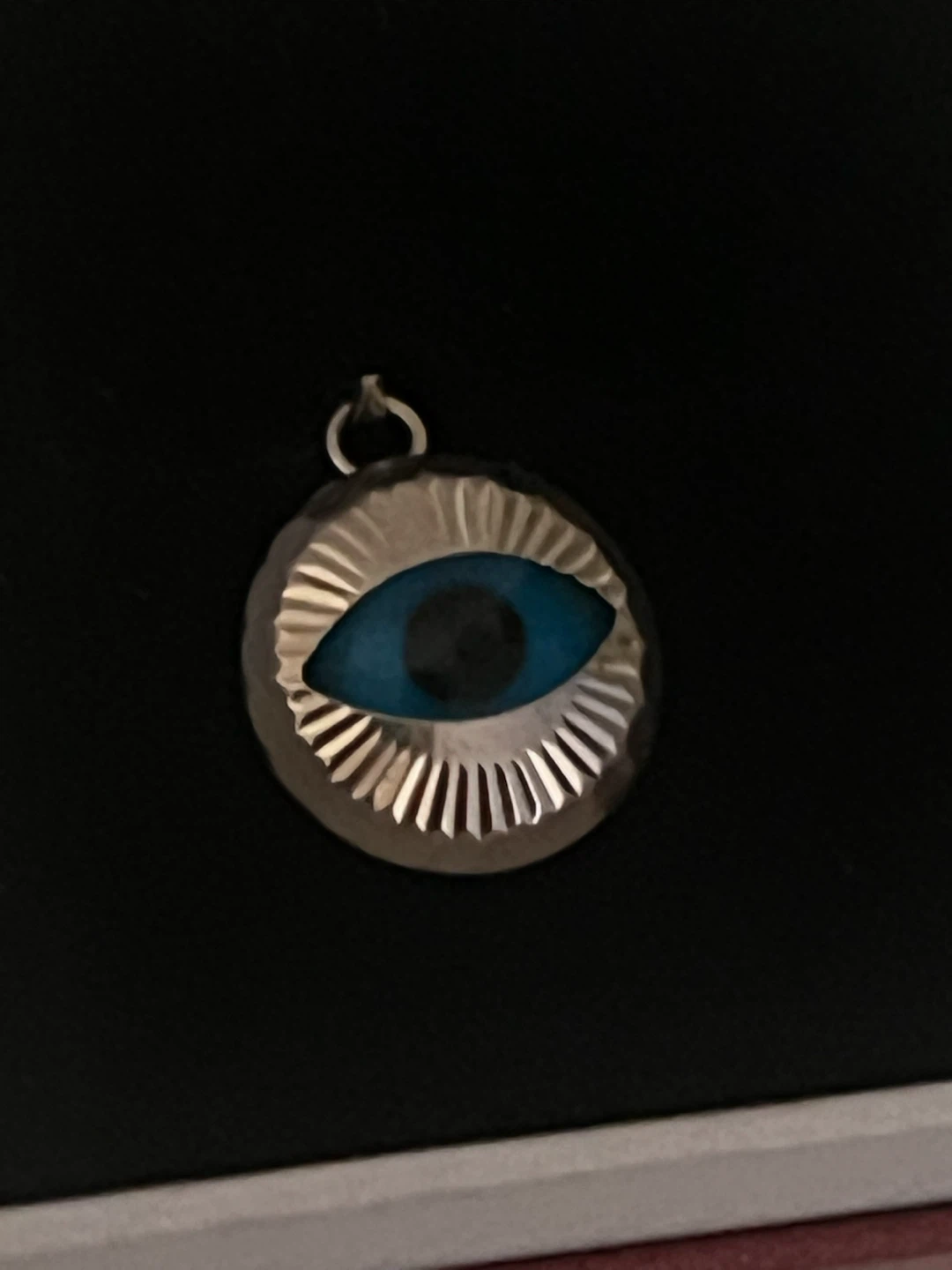 White Gold 10k Evil Eye Pendant - photo 3