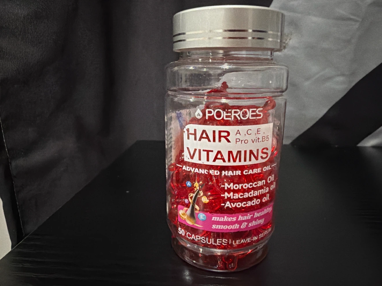 POEROES Hair Vitamins A, C, E, Pro-B5 - 50 Capsules